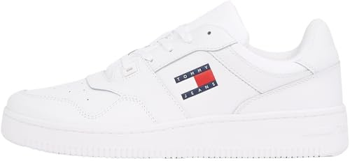 Tommy Jeans Tjm Retro Basket Ess Em0Em01395, Sneaker, Uomo, Bianco (White), 43 EU