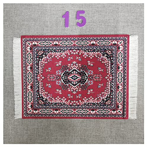 Egurs Mauspad Teppich Muster Perser Stil Orientteppich Mini Teppich Untersetzer mit Quaste Computer Zubehör Bunte Glasuntersetzer Glascoaster 15#