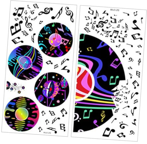 TOPBATHY 2 Blätter Schallplatten-wandaufkleber Vinyl-schallplatten-wanddekoration Abziehbilder Für Wände Abziehen Und Aufkleben Vinyl-schallplatten-aufkleber Karikatur Anmerkungen Kind Pvc