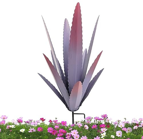 Decorazione da giardino di agave, Scultura di pianta di agave in metallo, Giardino rustico dipinto a mano, Decorazione da esterno di agave Piante in metallo Decorazione da esterno, Statua da giardino