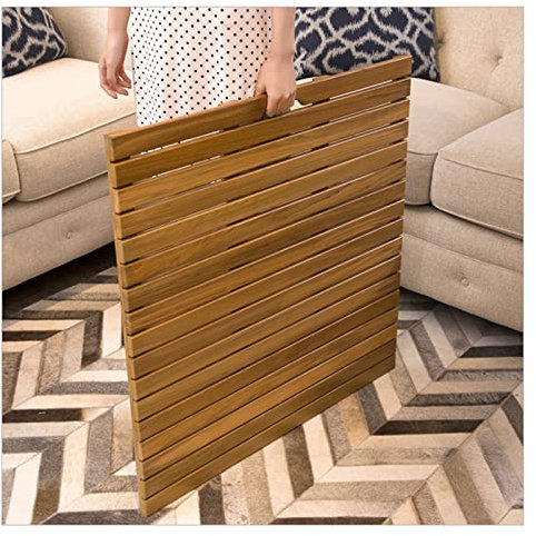 LeGDOr Duschmatte aus Holz, Duschbrett aus Holz, Bambusmatte, für Spa, Sauna, Küche, Deko, Badezimmer, Wannenmatten, anpassbar, 40 x 40 cm