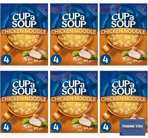 Batchelors Cup a Soup Chicken Noodle x4 94g (Pack of 6) - Quick & Delicious Instant Soup Mix
