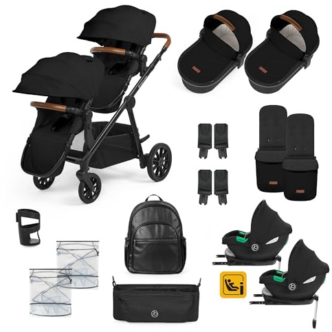 Ickle Bubba Virgo 18 Piece Travel System with 2 Cirrus Car Seats (Black)