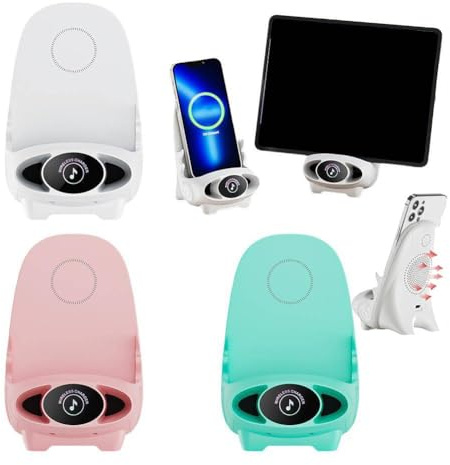 Mini support de téléphone multifonction sans fil avec chargeur rapide sans fil, chargeur rapide sans fil, support de téléphone universel, chargeur sans fil 3 en 1 avec fonction haut-parleur