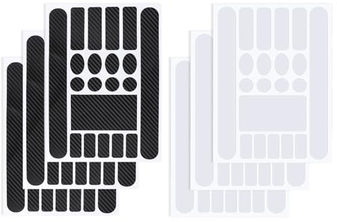 TPTGIAR 6 Pcs Bike Stickers for Frame, Anti-rub Bike Protection Tape, Carbon Fiber Black Adhesive Bike Frame Protector, Transparent Chainstay Protector Film for Frame Protection