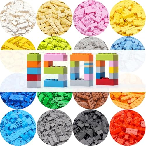 Set di 1500 mattoni da costruzione classici (forme e dimensioni assortite), compatibili con tutte le principali marche di blocchi di costruzione, regalo creativo fai da te per bambini dai 6 anni in su