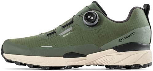 Icebug Rover 2 GTX dam mångsidig utomhussko vattentät, halkfri, BOA Fit system, lightmoss black, 44 EU
