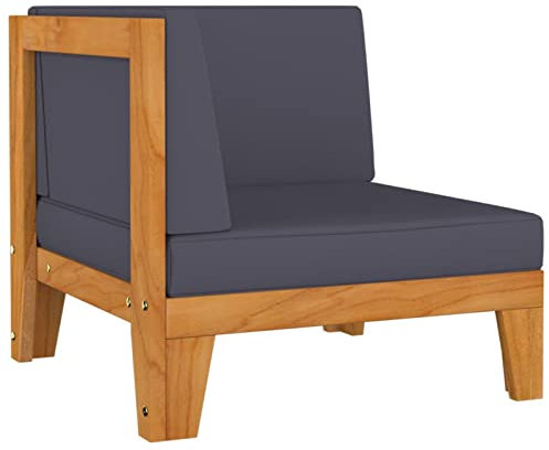Xichuzi Modular-Ecksofa mit Dunkelgrauen Kissen, Lounge Sofa Outdoor, Garten Loungemöbel, Gartensofa, Gartenlounge, Balkon Set Möbel, Akazie Massivholz