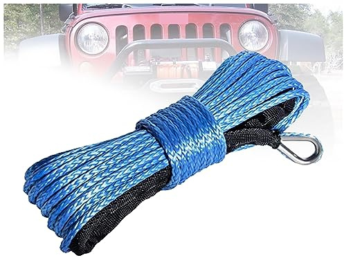 Ligne de treuil synthétique de 8mm X 45m/Ligne de treuil de câble UHMWPE de Corde, Sangle de Traction de sécurité Fo for 4x4 4wd ATV Utv SUV Offroad(Blauw)