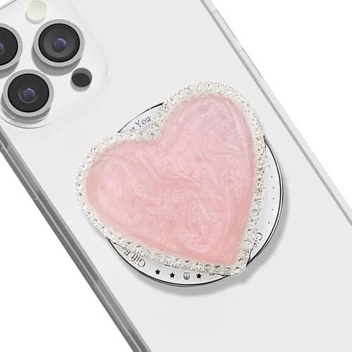 TOEECY Handy Griffhalter Ausziehbarer Sockel und Griff Verstellbarer Ständer Handy Griff Fingerhalter für Smartphones und Tablets(Rosa)