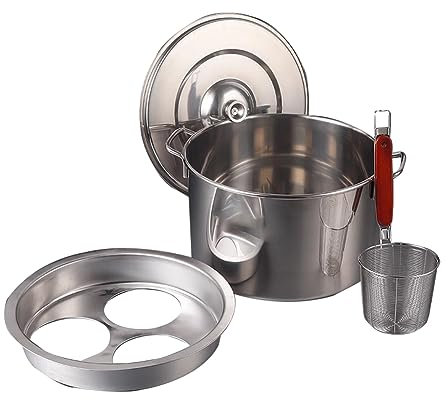ZGPjubilant Cuiseur à pâtes en Acier Inoxydable avec Panier-Filtre - Cuisson, Cuisson à la Vapeur et égouttage sans Effort - Parfait pour Les pâtes, Les légumes et Plus Encore, 4 Trous (6 Trous)