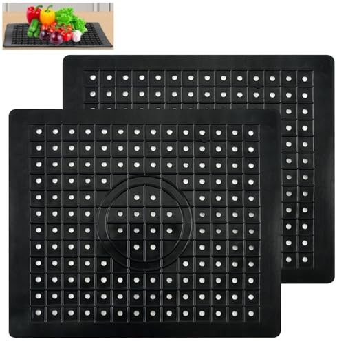 Sink Liner, 2 pcs Sink Protector Mat, 31 x 26 cm Anti Slip Sink Protector Mat, Rubber Sink Protector Mat, Soft Rubber Kitchen Sink Mat, Kitchen Sink Mat, for Kitchen, Bathroom, Garden Sinks, Black