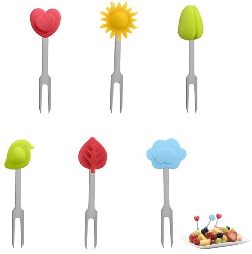 6 forchette da frutta per bambini, in acciaio inox, per bambini, piccole forchette, per alimenti, mini forchette per bambini, snack alla frutta, forchette da dessert per feste, picnic, casa, cucina