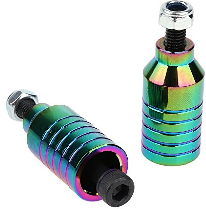 KBOLAE 2-teiliges Stunt-Pegs-Set, Legierung, Scooter-Heringe und Achsen, 55 mm + 70 mm, bunt