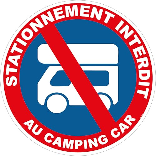 Panneau stationnement interdit au camping car en aluminium/dibond : épaisseur : 3 mm (Bleu, 300mm)