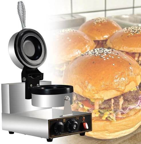 Electric Burger Maker Machine - Non-Stick Sandwich Press for Desktop Use, 1200W - Ideal for Milk Tea, Snack, and Dessert Shops