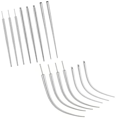 15 Pièces Aiguille Coniques Perçage Outil,Piercing Taper,Broches d'Insertion Coniques,14G/16G/18G/20GPerçage Outil Kit Assistant pour Oreille/Nez Lèvre Ventre Mamelon Langue Piercing Outil Changement
