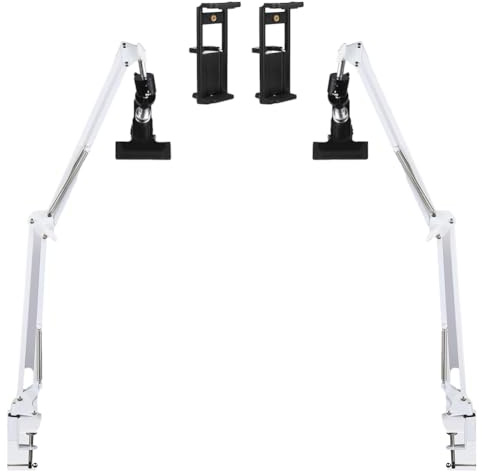 Flaroey Lot de 2 supports de broderie réglables pour travaux manuels, tablettes/bureau - Rotation à 360° - Blanc
