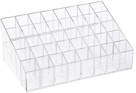 LIFKOME 40-Slot Lipstick Rack with Multiple Grids for Separate Storage Quick Access Plastic Cosmetic Organizer for Lipstick, Nail Polish by Female Friends
