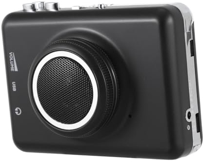 CLISPEED USB Cassette Tape Player Converter with Detachable Speaker Digital Music Recorder and Converter for Old Tape Playback and Audio Transfer Portable Audio Music Player Compatible with