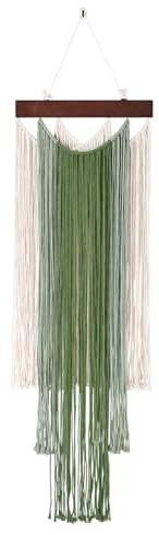 iHUFeather Macrame Wall Hanging Boho Wall Tapestry, Handmade Woven Wall Art for Living Room Bedroom Bohemian Home Decor 47.2 L x 15.7 W（ Green ）