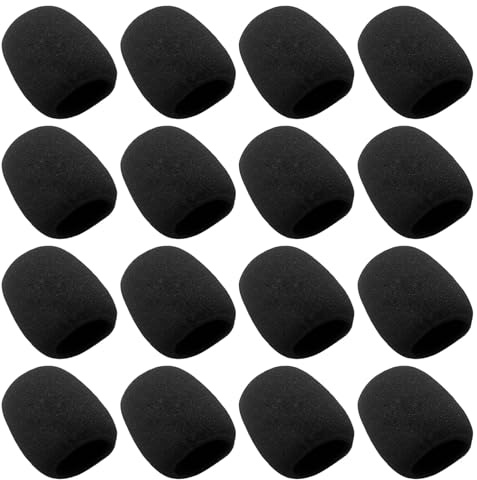 Abaodam 18 Piezas Protectores de Micrófono EVA Negro Filtro Anti-ruido para Grabación y Streaming Cubierta para Micrófono Inalámbrico y Vocal Protección contra Polvo y Humedad
