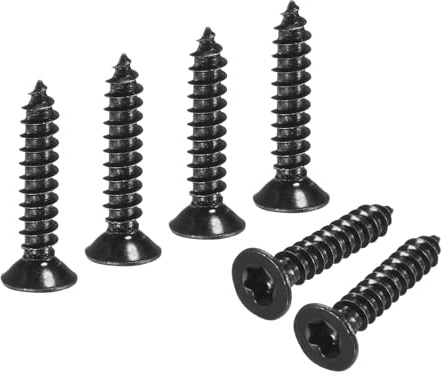 M METERXITY 100 Pack Torx Screws, M4 x 20mm Flat Head Wood Screw 304 Stainless Steel Full Threaded Countersunk Self Tapping Star Sheet Metal Bolts for Wood/Furniture [Black]