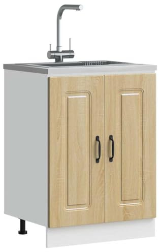 Genérico Mueble bajo para Fregadero Kalmar Roble Sonoma 60x46x81,5 cm,Armarios y Almacenamiento,Armarios de cocina-853440