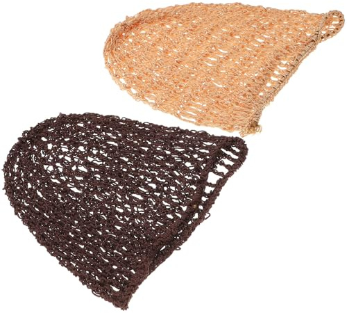Supvox Haarnetzhaube mit Elastischem Sitz aus Polyester 2 Stück für Haarschutz Langer Schlafhut Inklusive 1 Beige und 1 Coffee Netzmütze in Nacht