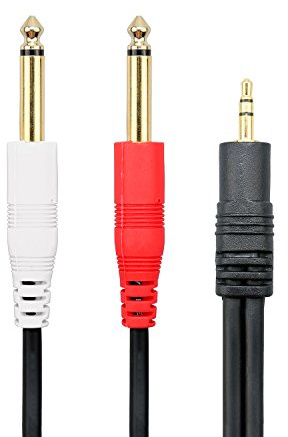 baolongking 6.3 mm Mono cavo jack 3,5 mm stereo, cavo audio jack, maschio a maschio con alloggiamento in lega di zinco (4.5m)