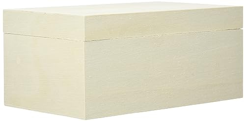 Rayher Hobby Rayher Aufbewahrungs-/Holz-Box mit Deckel, 20x12x9cm, Holzkiste, Holzschachtel mit abnehmbarem Deckel, FSC Mix Credit, 62815000, Groß, Beige