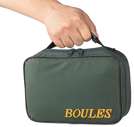 Tofern Lot de 2 Sacoche Trousse Jeu de Boules nylon Oxford Robuste Pratique Sac à Main Pétanque sans Boules Adaptation 3/6/8 Boules, lägg 3 Boules