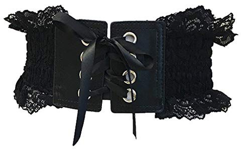 Xiang Ru Pu Leder Damen Fashion Gürtel Hüftgurt Bindegürtel Taillengürtel-6CM Breite Schwarz