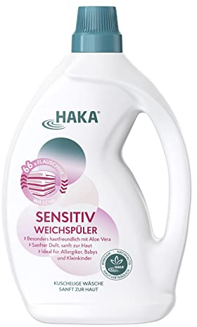 HAKA Sensitiv Weichspüler 2l, für 66 Waschgänge, Waschmittel für Kinder und Allergiker, frischer Duft