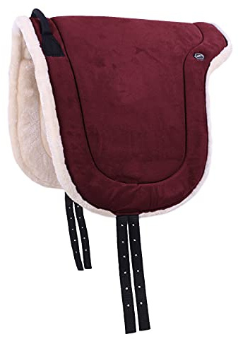 QHP Reitpad Pferd Bareback Pad 19 mm | Sicherer Halt | Komfortables Reiten | Praktische Größe (Bordeaux, Full)