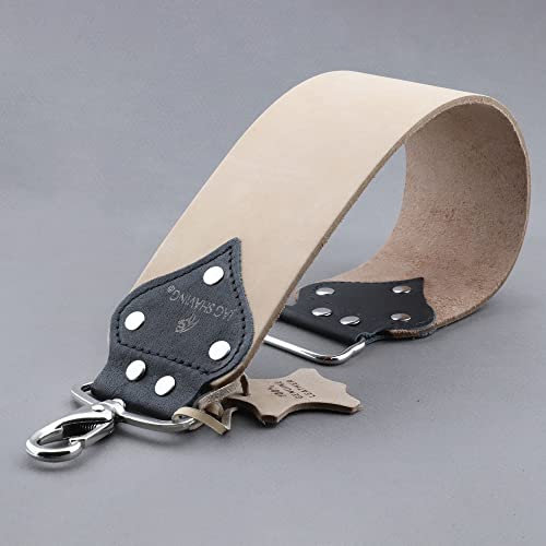 Jag Shaving Leather Strop - Razor Sharpener - Brown - Straight Razor Sharpener - Knife Sharpener - with hook - Straight Razor Strop - Knife Strop - for all Blades - Shaving Strop