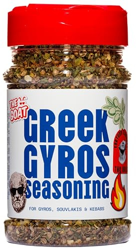 The GOAT Greek Gyros Seasoning Blend and Rub Jumbo 180g Shaker - Authentic Cuisine Spice Mix for Kebabs Rotis Koftes, Handcrafted Premium Infusion Ideal for Meat Marinades Grilling Roasting