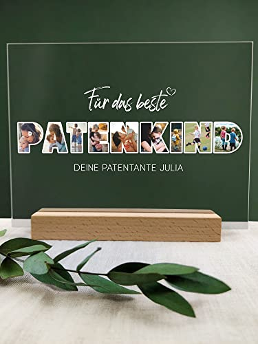 Patenkind Geschenk Acryltafel Foto Geschenk - Tauf Geschenk, Familien Geschenk, persönliches Geschenk, Fotoalbum aus Glas, Fotogeschenke, Eigenes Foto, einzigartiges Geschenk für das Patenkind