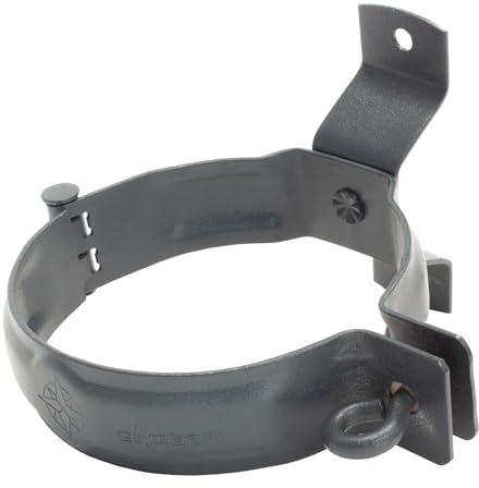 ZAMBELLI Pipe clamp downpipe clamp for Wood Installation Anthracite 100mm Pipe Bracket with high Corrosion Protection, Easy Installation with Wood Screws