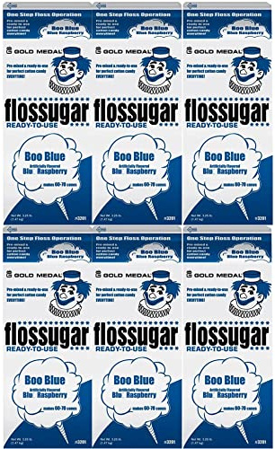 BeeQ BOX - (Pack of 6) Boo Blue Cotton Candy Flossugar 1/2 Gallon Cartons