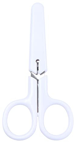 Vctitil Comfort Grip Ufficio Forbice Strumenti Fatti A Mano Fornitura Scuola Colore Bianco In Acciaio Inox Studente Mini per Carta Bianco Piccole Forbici con Copertura Protettiva