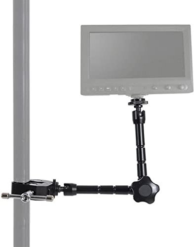 Support Tablette Bras de support de comprimé, frottement ajustable Articulant à friction Pince à bras magique avec adaptateur de fil de 1/4 pour tablette et téléphones mobiles de 4-11 pouces Supports
