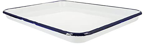 BESTonZON 1pezzi Vassoio Da Laboratorio Smaltato Bianco Piatto Di Stoccaggio Quadrato Sterilizzato Adatto Per Strumenti Sperimentali Utensili Fiale e Altri Usi in Casa Laboratorio Centro Med