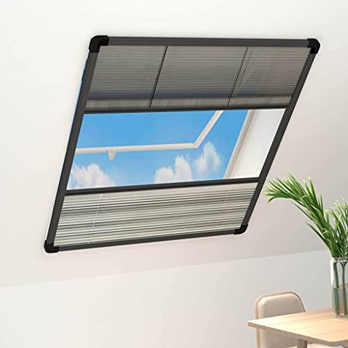 Kangmusi Insektenschutz-Plissee f¨¹r Fenster Alu 80x100 cm mit Jalousie, kangmusi148683