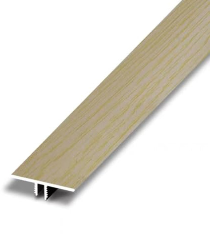 QSPNVFB T-Profil Aluminium Übergangsschiene, Boden-Trennstreifen Bodenübergangsstreifen Metall Türschwelle Abdeckleisten Zum Verbinden Von Bodenlücken(Beige)