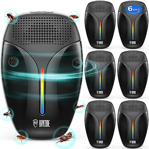 2025 Upgraded Version Ultrasonic Pest Repeller, Indoor Ultrasonic Repellent for Roach, Rodent, Mouse, Bugs, Mosquito, Mice, Spider, Ant,Electronic Plug in Pest Control,3 Mode Switching,6 Packs