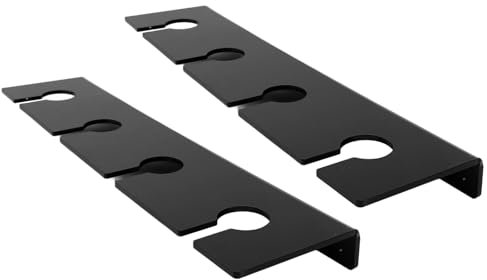 2 Stück an der Wand montierter Weinglashalter aus Acryl für Stielgläser, Hängeregal unter dem Schrank, Weinglasregal für 8 Stielgläser (Black)
