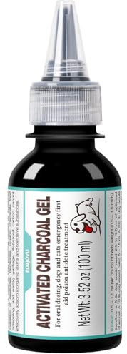 100 ml Activated Charcoal Gel for Dogs for Poisoning, Dog First Aid Activated Charcoal, Ready Rescue for Dogs, Quickly Absorbs Toxins, Supports Diarrhea & Gas Relief