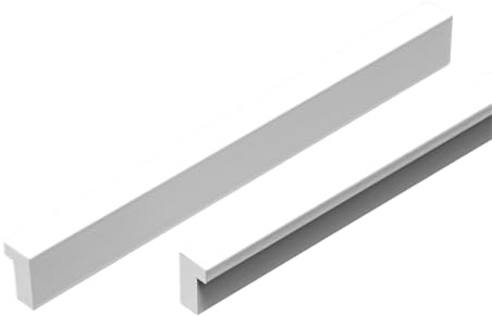 2 Piezas Tiradores de Gabinete Blanco Perillas de Cajones Aluminio macizo,Pomos Puerta En forma de L,picaportes para Mueble Asa de proa armario,Mango Baño Manijas Cocinas (200mm)