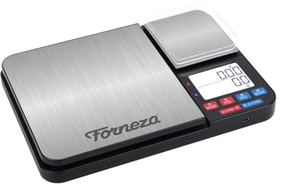 FORNEZA - Balance Numérique à Deux Zones de Cuisine avec Écran, 2 en 1, Balance Électronique pour Aliments, Calcul des Ingrédients, Portable, Piles Incluses